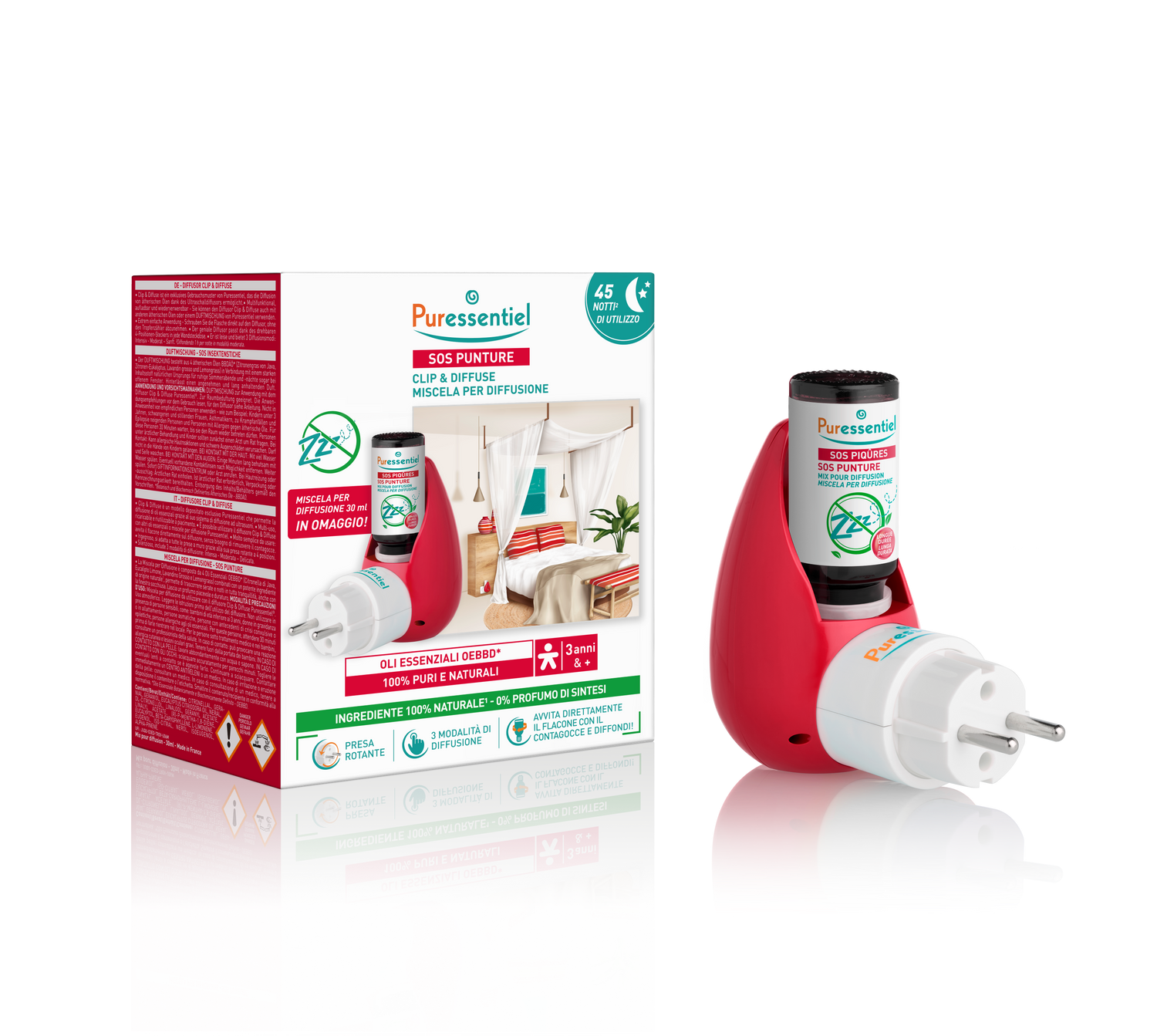 Cofanetto SOS PUNTURE Diffusore Clip &amp; Diffuse + Miscela