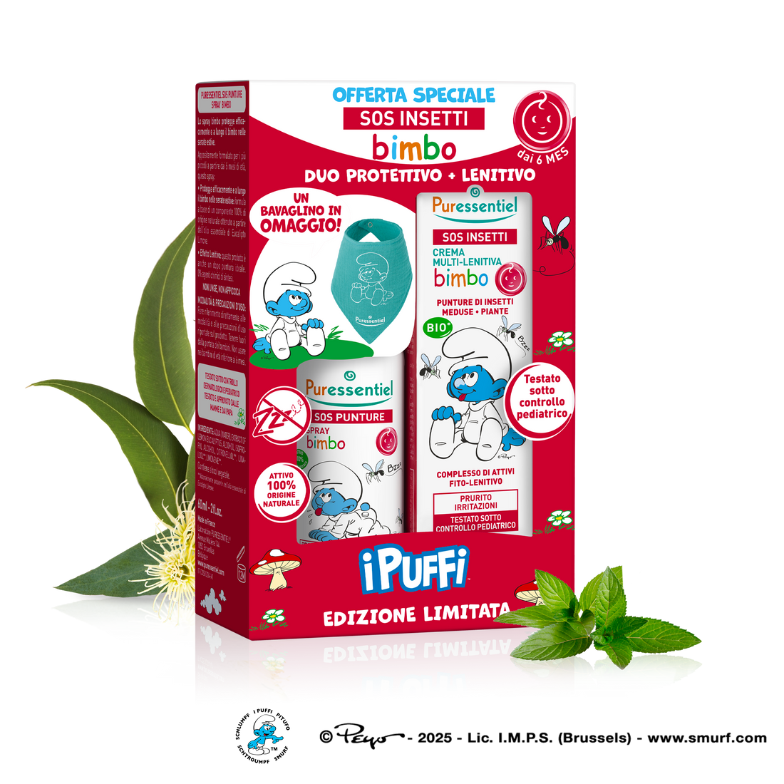 Duo Protettivo + Lenitivo SOS INSETTI - firmato I Puffi